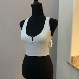 NWT Aerie Grey Seamless Ribbed Ring Bra Top in size S